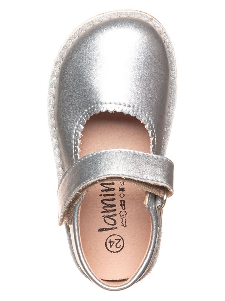 lamino Leder-Spangenballerinas in Silber - 4