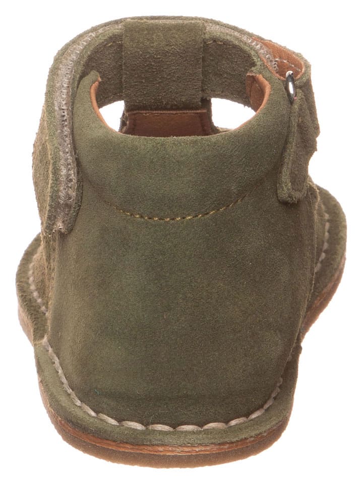 lamino Leder-Barfuß-Ballerinas in Khaki - 3