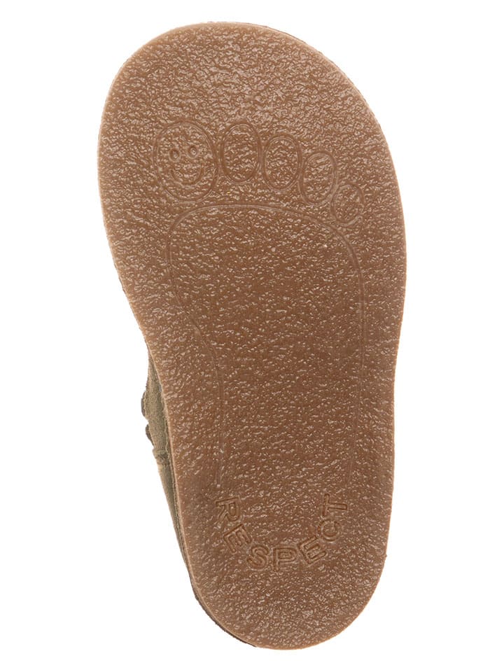 lamino Leder-Barfuß-Ballerinas in Khaki - 5