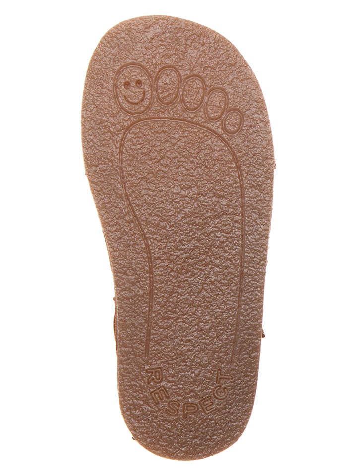 lamino Leder-Barfußsandalen in Hellbraun - 5