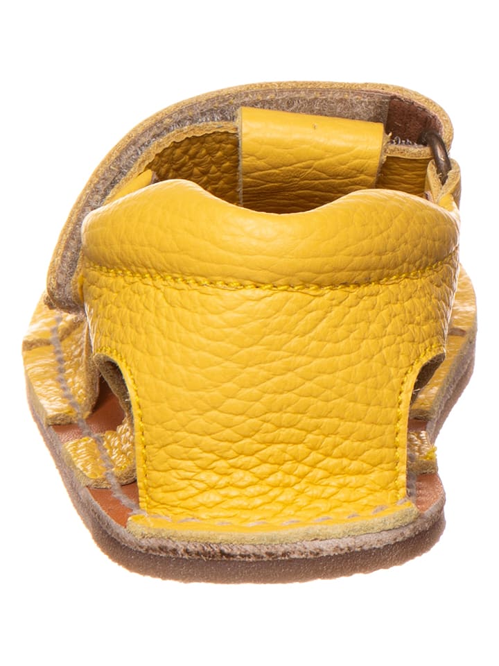 lamino Leder-Barfußsandalen in Gelb - 3