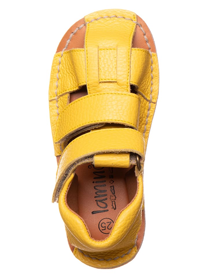 lamino Leder-Barfußsandalen in Gelb - 4