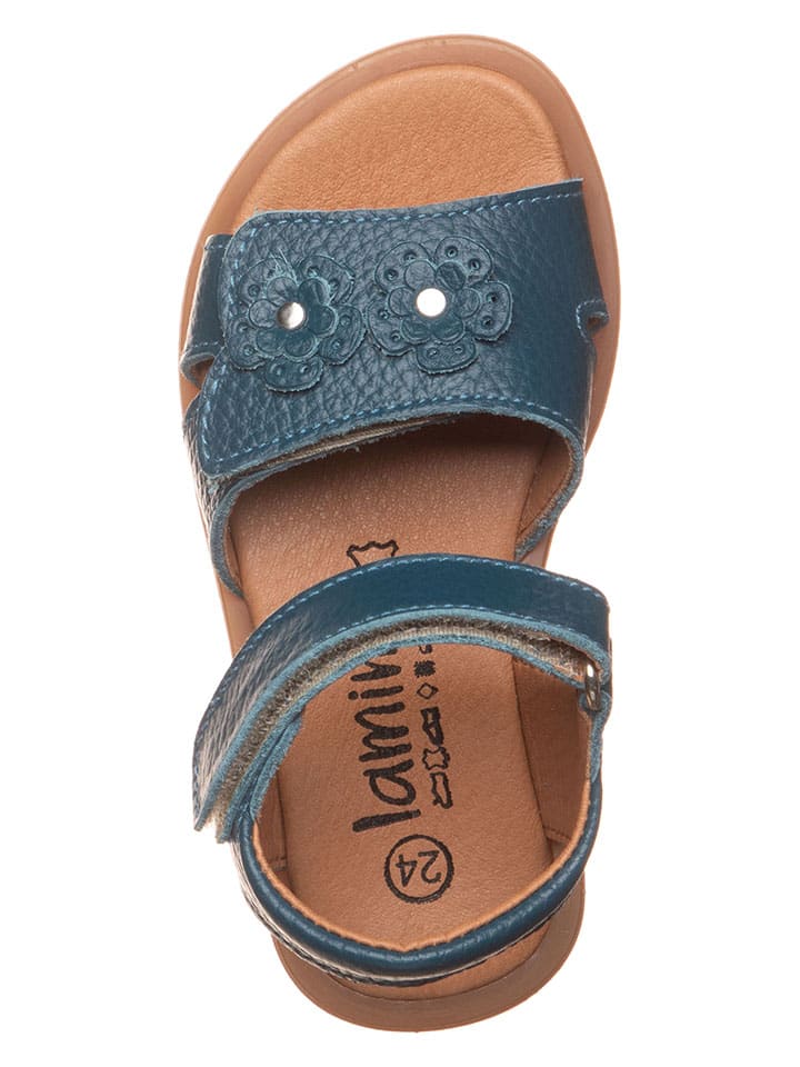 lamino Leder-Sandalen in Blau - 4