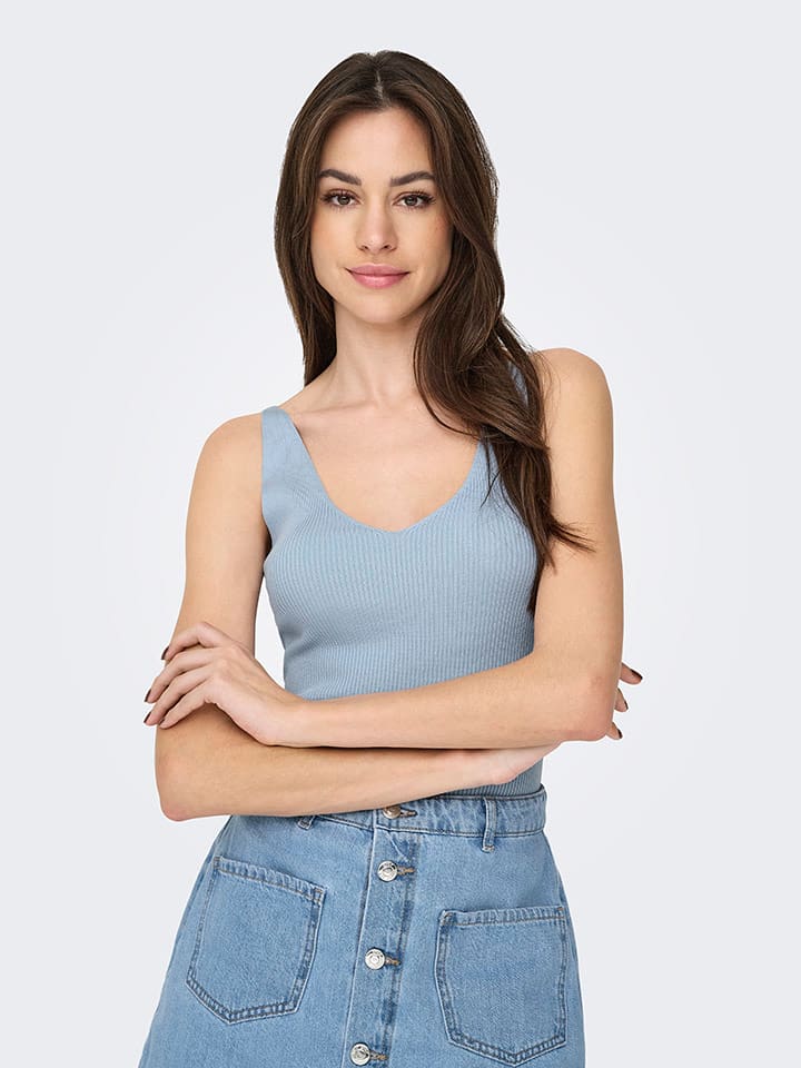 JDY Hellblau 1977213 Stricktop in Hellblau - 5