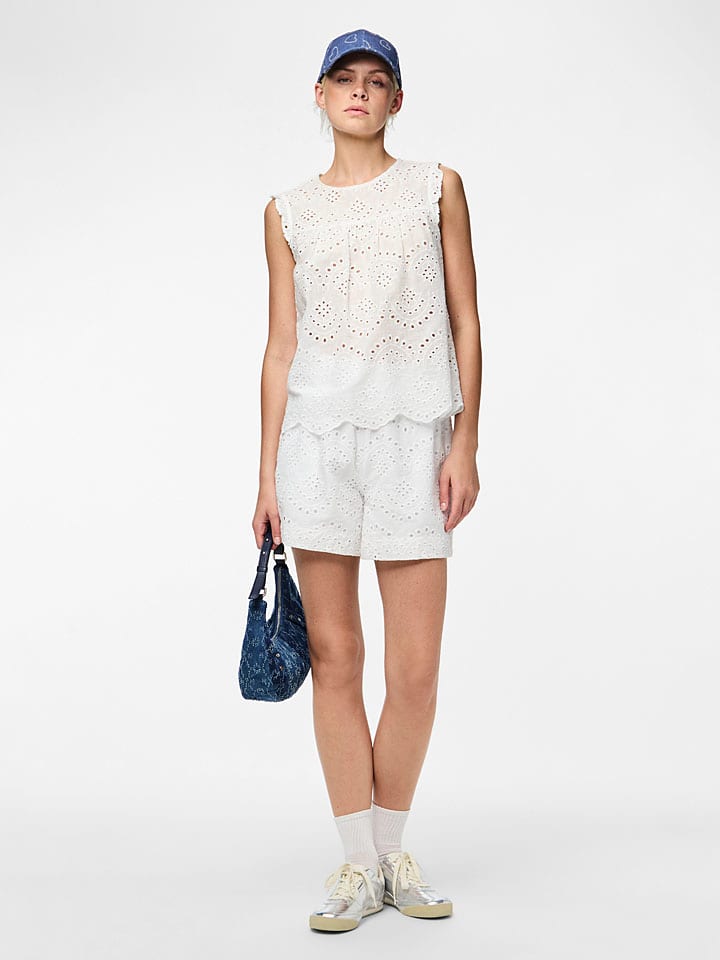 Kraťasy Pieces Weiß 911503 Shorts "Vilde" in Weiß - 4