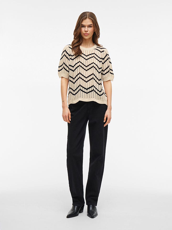 Sveter Vila Creme/ Schwarz 6897743 Pullover "Autra" in Creme/ Schwarz - 2