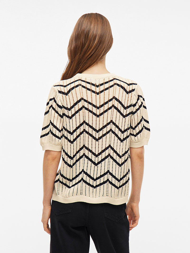 Sveter Vila Creme/ Schwarz 6897743 Pullover "Autra" in Creme/ Schwarz - 3