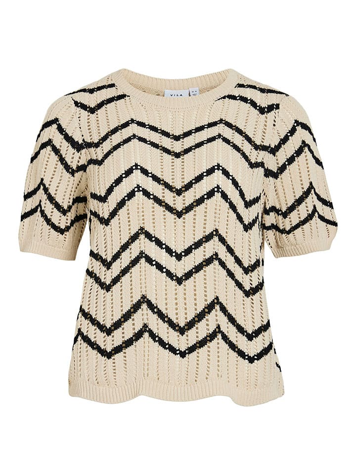 Sveter Vila Creme/ Schwarz 6897743 Pullover "Autra" in Creme/ Schwarz - 5
