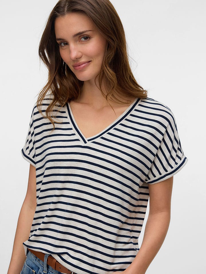 Tričko Vero Moda Creme 9038798 Shirt in Creme - 5