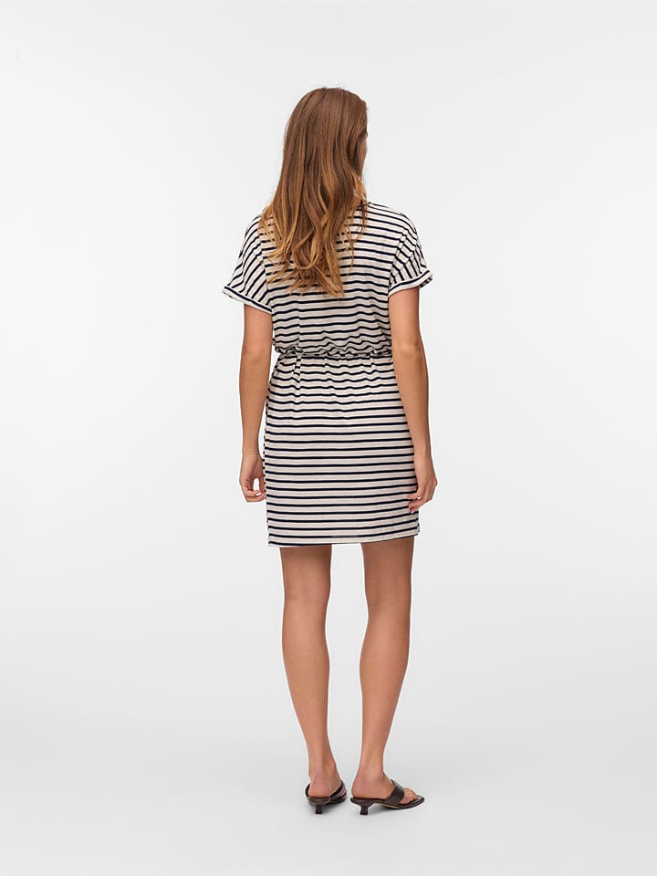 Šaty Vero Moda Creme/ Dunkelblau 1216357 Kleid in Creme/ Dunkelblau - 2