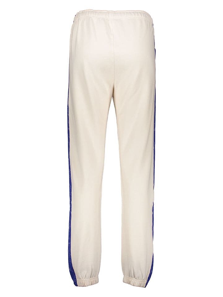 Nohavice Juvia Creme/ Blau 256167 Sweathose in Creme/ Blau - 2