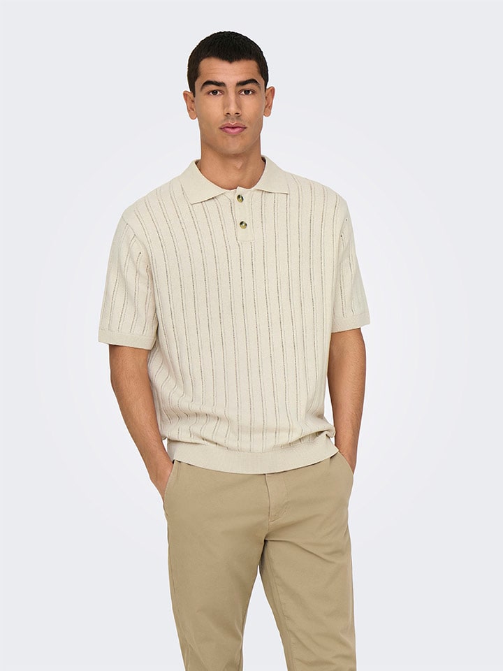 Tričko ONLY & SONS Beige 4540859 Poloshirt in Beige - 1