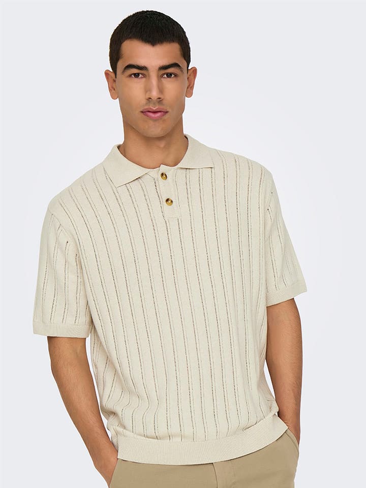 Tričko ONLY & SONS Beige 4540859 Poloshirt in Beige - 4