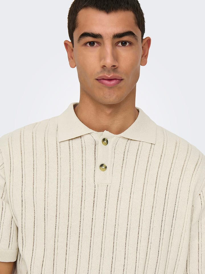 Tričko ONLY & SONS Beige 4540859 Poloshirt in Beige - 5