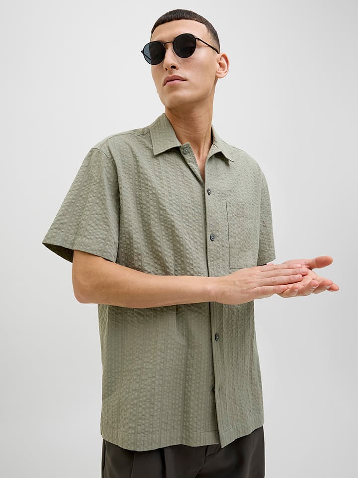 Košeľa Jack & Jones Khaki 121386 Hemd - Regular fit - in Khaki - 5