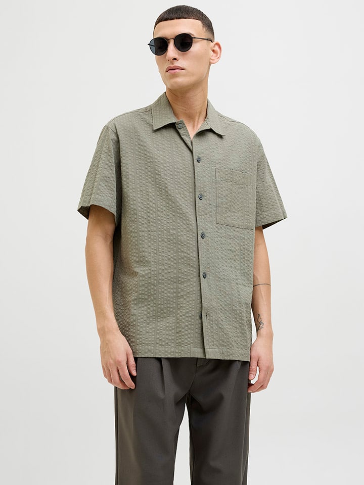 Košeľa Jack & Jones Khaki 121386 Hemd - Regular fit - in Khaki - 6
