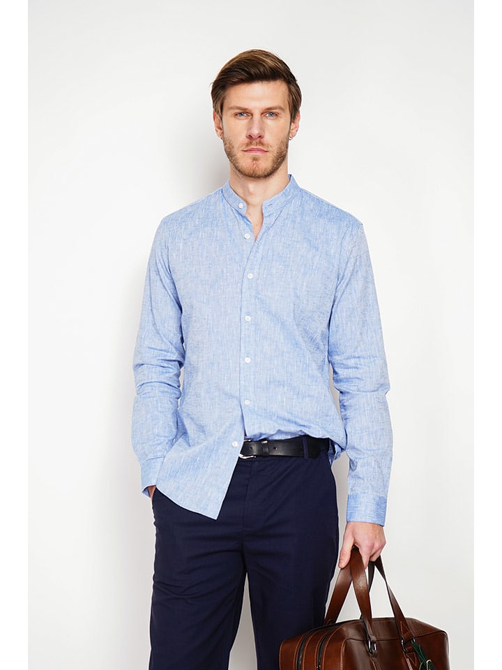 Košeľa Secret du Lin Blau 1128723 Leinenhemd in Blau - 4