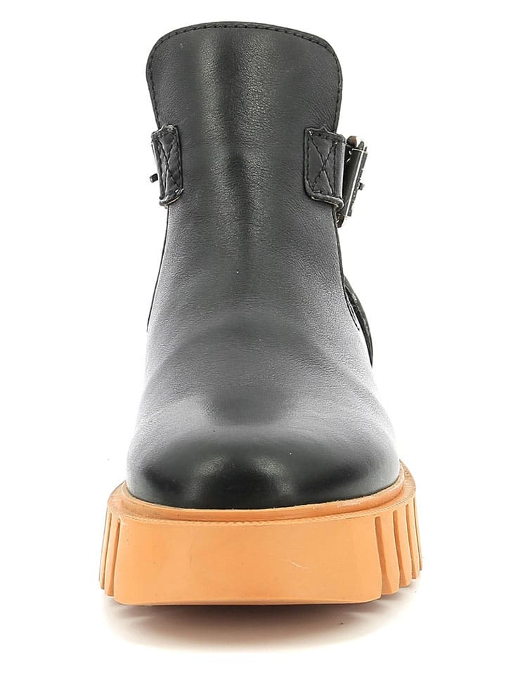 Topánky Kickers Schwarz/Orange 1183436 Leder-Boots "Kick Fantasy" in Schwarz/Orange - 3