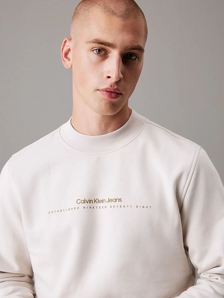 Mikina Calvin Klein Creme 5129314 Sweatshirt in Creme - 4