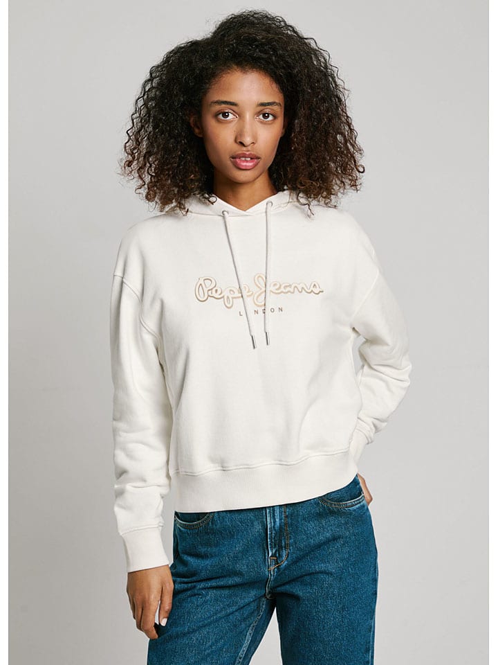 Mikina Pepe Jeans Creme 6054006 Hoodie "Maddy" in Creme - 2