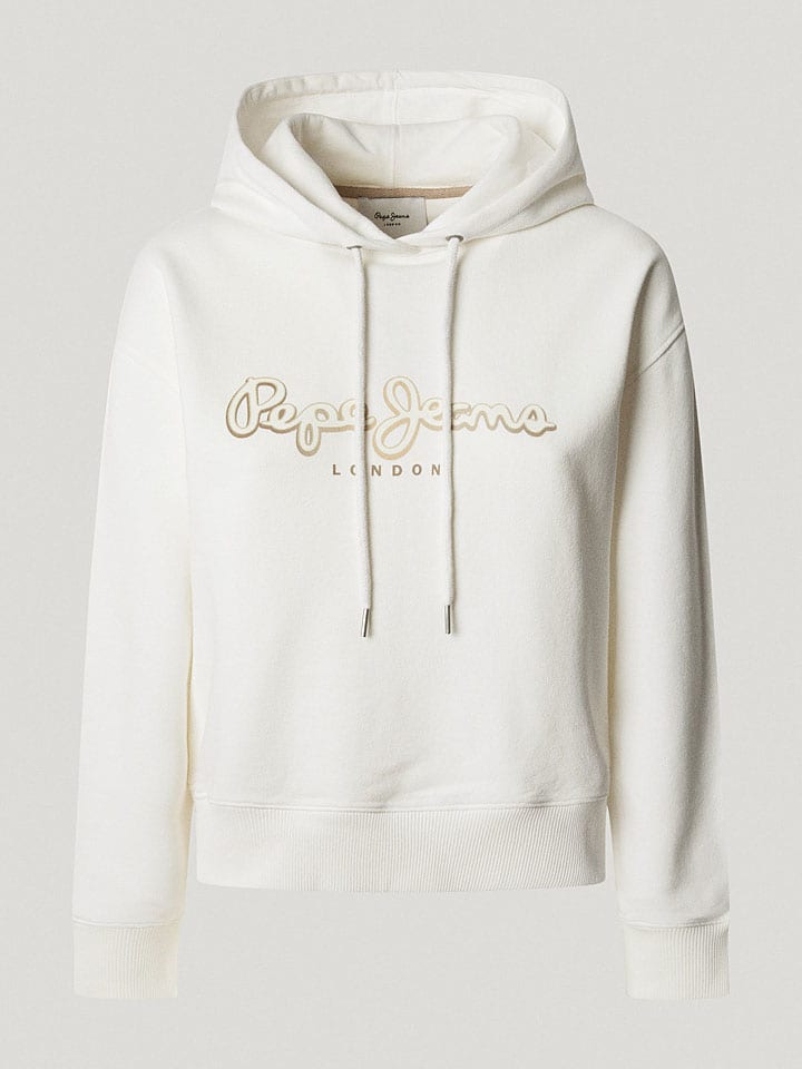 Mikina Pepe Jeans Creme 6054006 Hoodie "Maddy" in Creme - 4