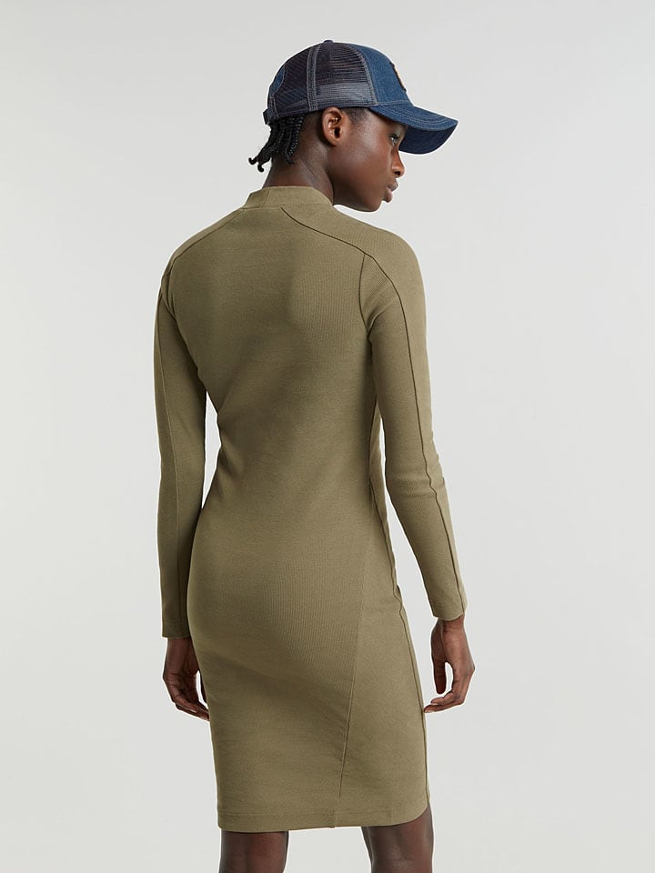 Šaty G-Star Khaki 7436766 Strickkleid in Khaki - 2