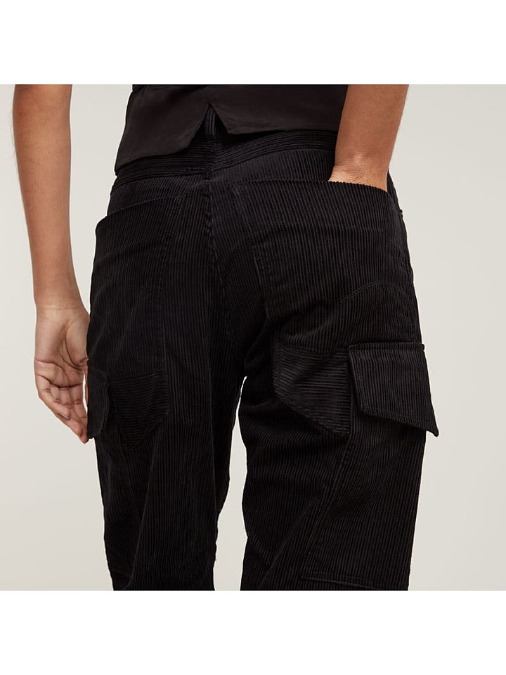 Nohavice G-Star Schwarz 2233615 Cargohose "Cord 3D" in Schwarz - 6