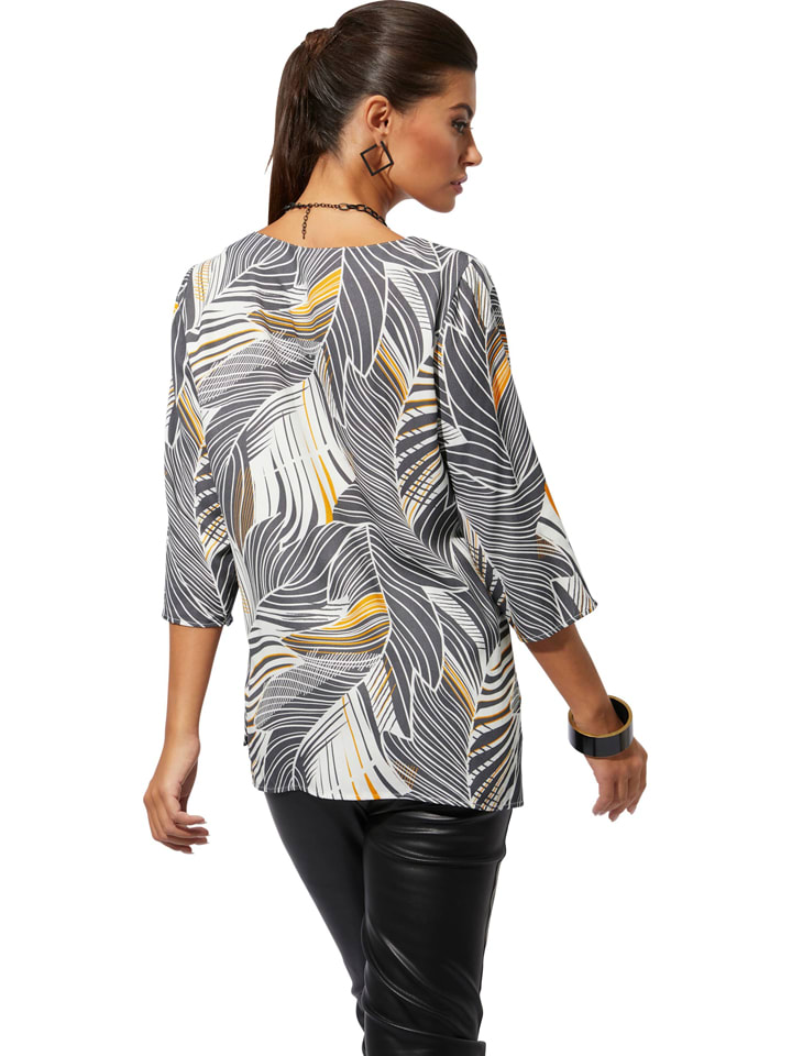 WITT WEIDEN Grau/ Weiß/ Ocker 8245554 Bluse in Grau/ Weiß/ Ocker - 2