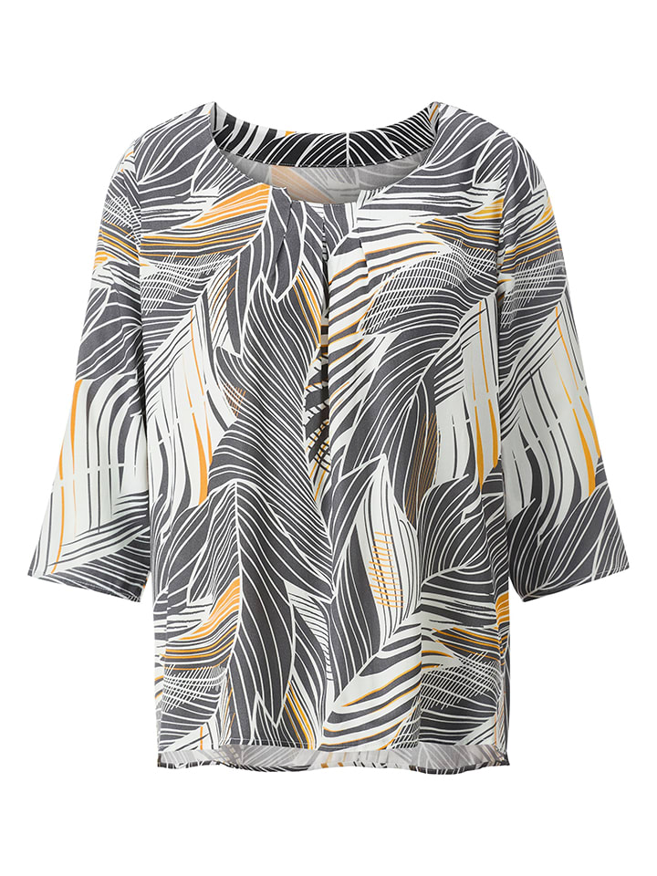 WITT WEIDEN Grau/ Weiß/ Ocker 8245554 Bluse in Grau/ Weiß/ Ocker - 3