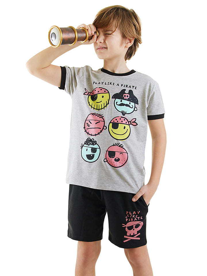 Tričko Denokids Grau/ Schwarz 9044709