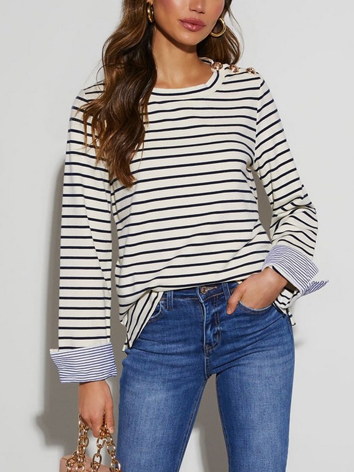 Mikina Milan Kiss Creme/ Dunkelblau 5004097 Sweatshirt in Creme/ Dunkelblau - 2
