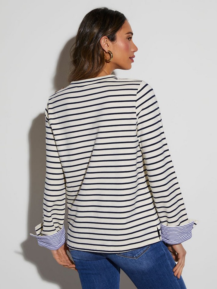 Mikina Milan Kiss Creme/ Dunkelblau 5004097 Sweatshirt in Creme/ Dunkelblau - 4