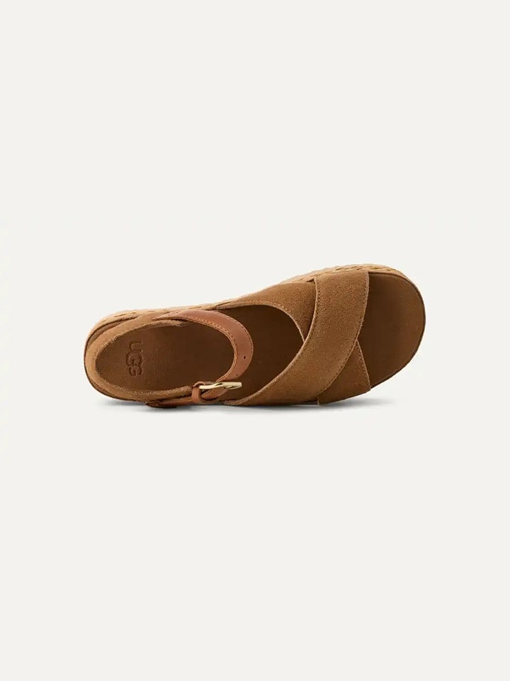 Sandále UGG Hellbraun 334205 Leder-Sandalentten "Aubrey" in Hellbraun - 4