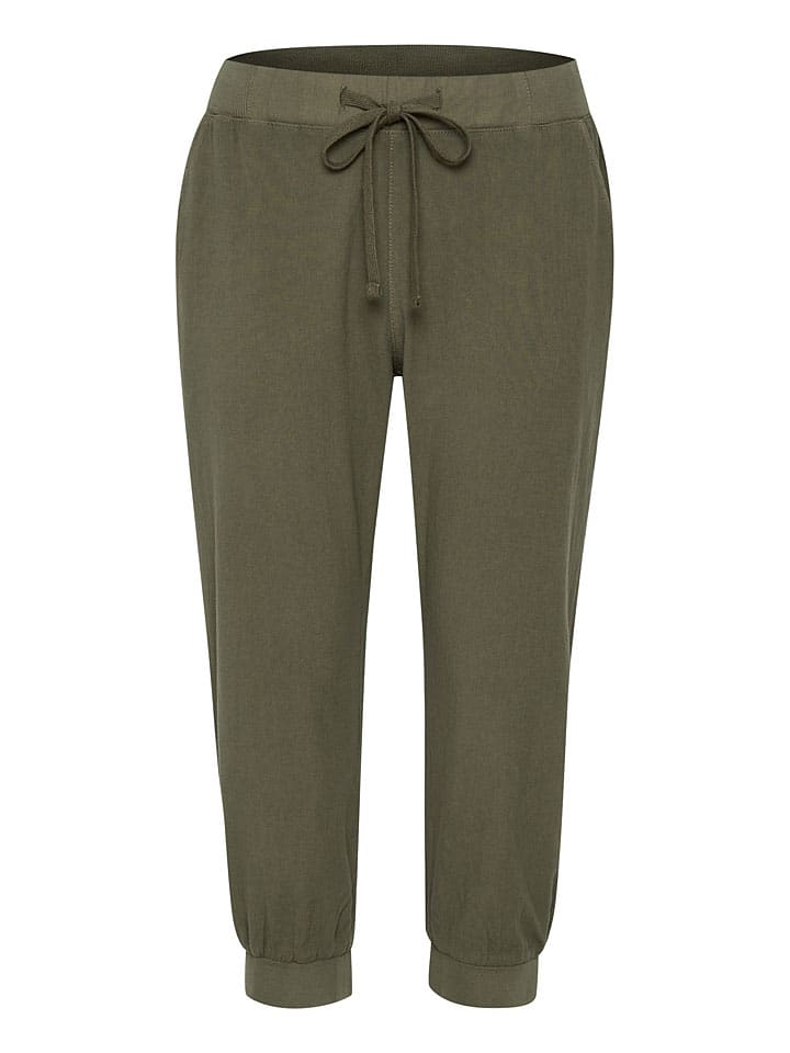 Nohavice Kaffe Khaki 1377007 Carprihose "Naya" in Khaki - 5