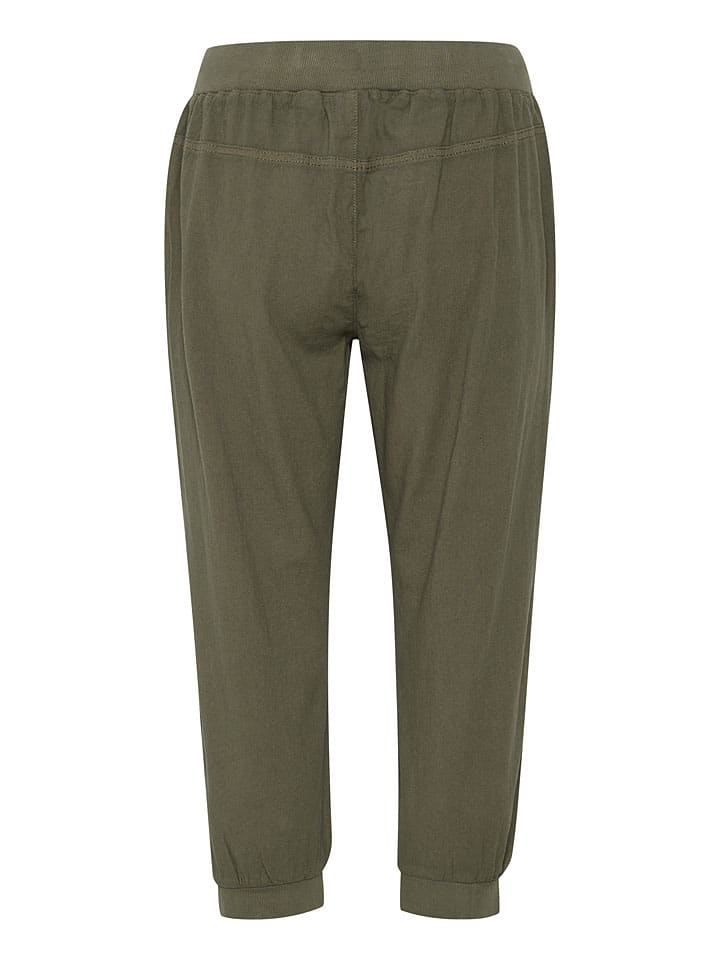 Nohavice Kaffe Khaki 1377007 Carprihose "Naya" in Khaki - 6