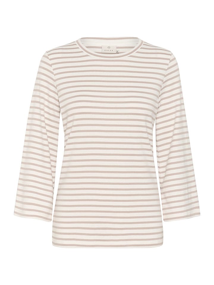 Kaffe Taupe/ Weiß 7488727 Longsleeve "Liddy" in Taupe/ Weiß - 4