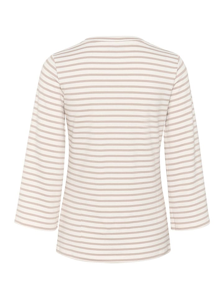Kaffe Taupe/ Weiß 7488727 Longsleeve "Liddy" in Taupe/ Weiß - 5