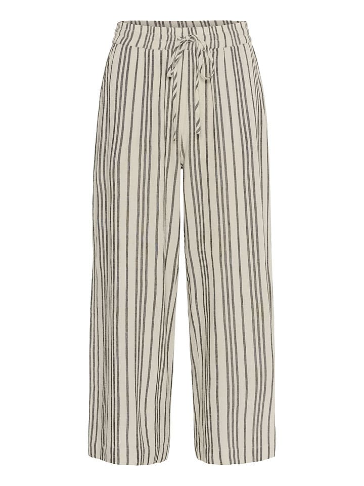 Nohavice Kaffe Creme/ Schwarz 6413541 Marlenehose "Milia" in Creme/ Schwarz - 4