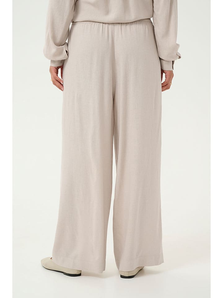 Nohavice Kaffe Creme 9016140 Marlenehose "Milia" in Creme - 3
