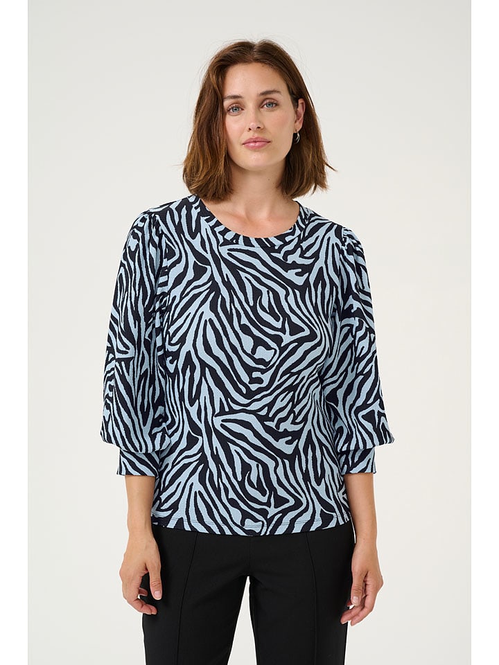 Kaffe Hellblau/ Schwarz 743137 Longsleeve "Lvanna" in Hellblau/ Schwarz - 2