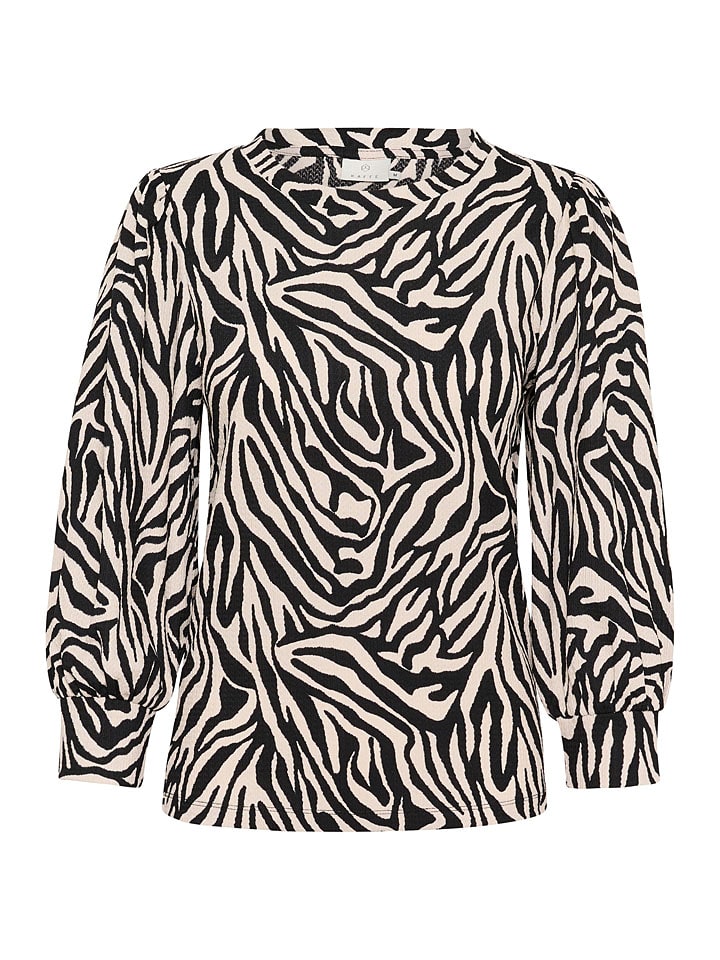 Kaffe Schwarz/ Creme 3626193 Longsleeve "Lvanna" in Schwarz/ Creme - 4