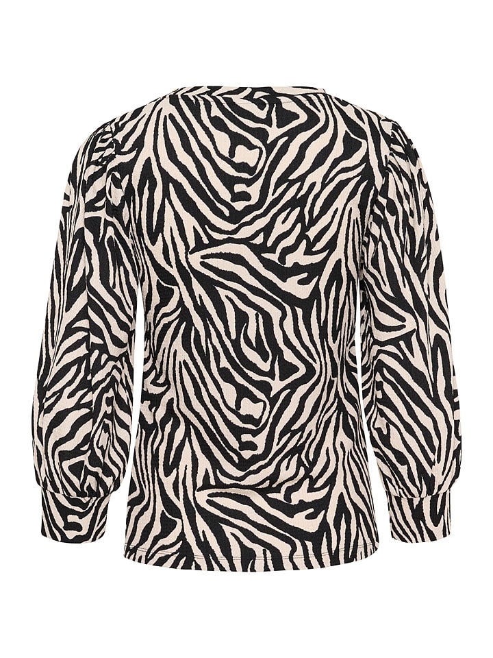 Kaffe Schwarz/ Creme 3626193 Longsleeve "Lvanna" in Schwarz/ Creme - 5