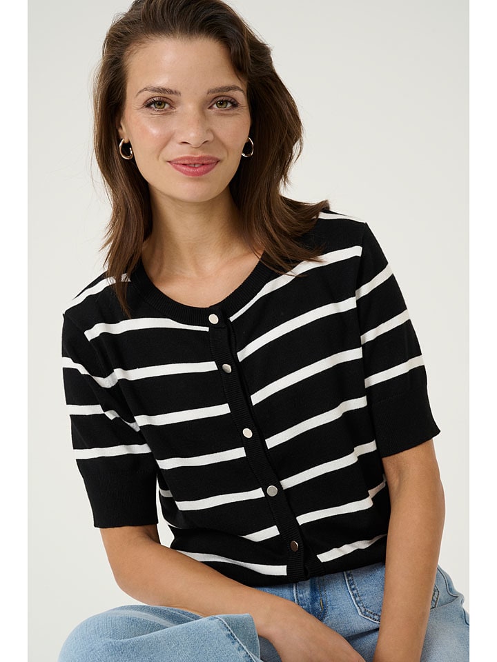 Sveter Kaffe Schwarz/ Weiß 4104331 Cardigan "Lizza" in Schwarz/ Weiß - 3
