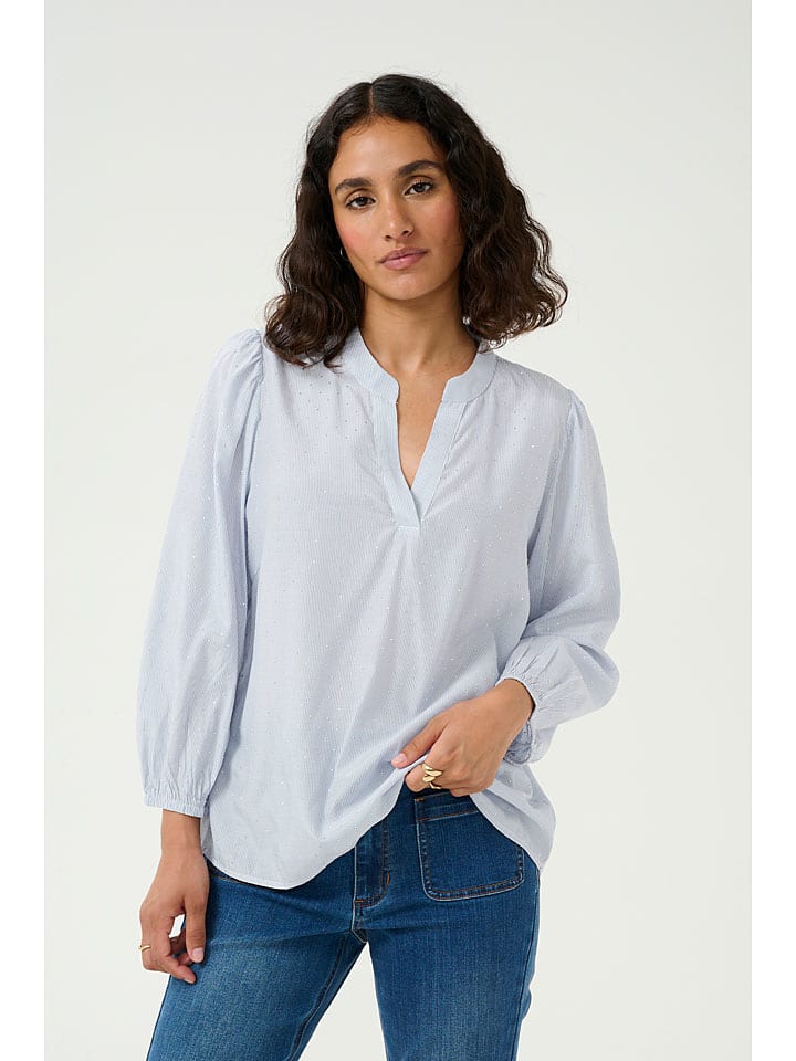 Kaffe Hellblau/ Weiß 7753907 Bluse "Milena" in Hellblau/ Weiß - 2