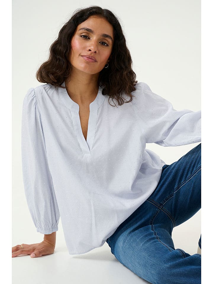 Kaffe Hellblau/ Weiß 7753907 Bluse "Milena" in Hellblau/ Weiß - 4