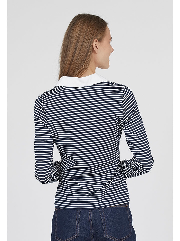 SisterS point Weiß/ Dunkelblau 1288490 Longsleeve in Weiß/ Dunkelblau - 2
