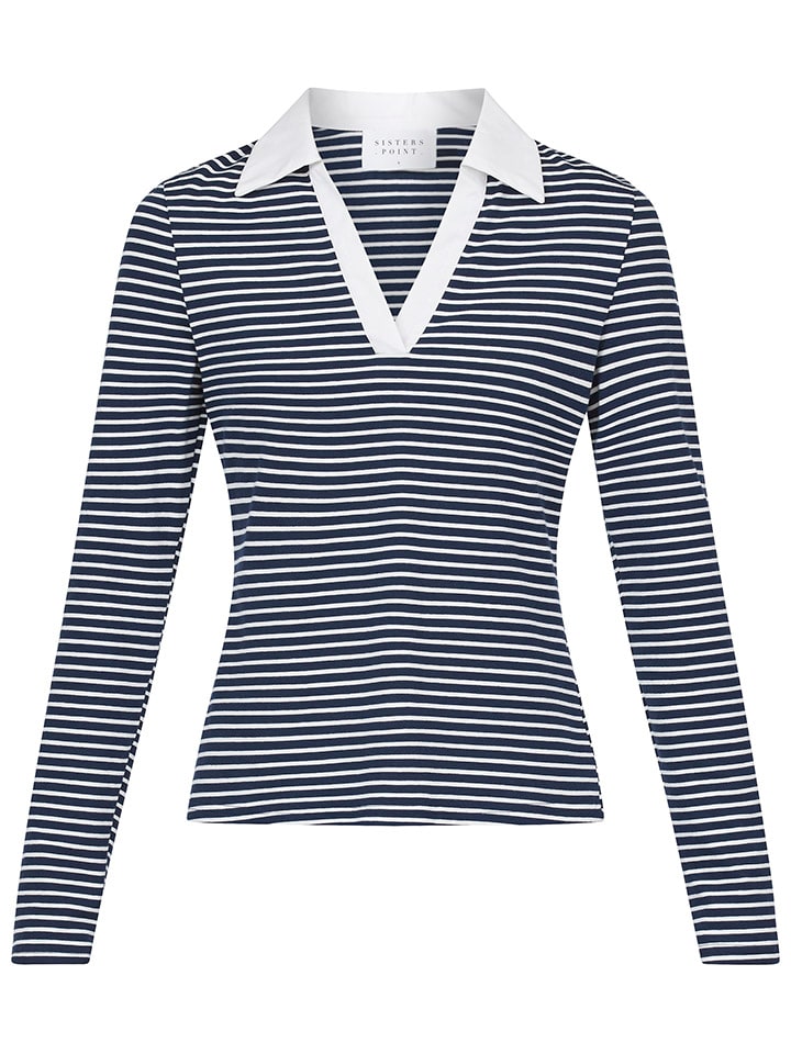 SisterS point Weiß/ Dunkelblau 1288490 Longsleeve in Weiß/ Dunkelblau - 4