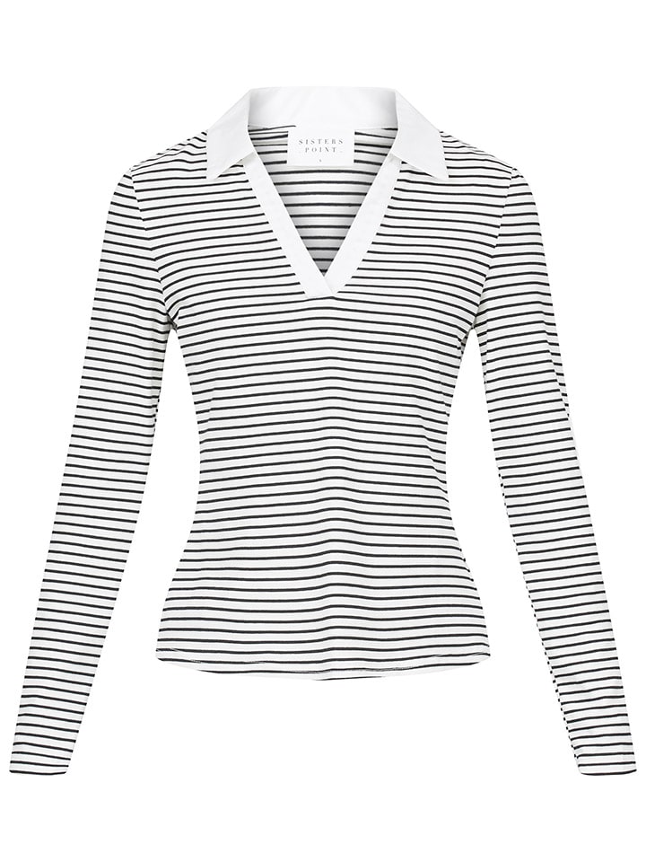 SisterS point Weiß/ Schwarz 100934 Longsleeve in Weiß/ Schwarz - 4