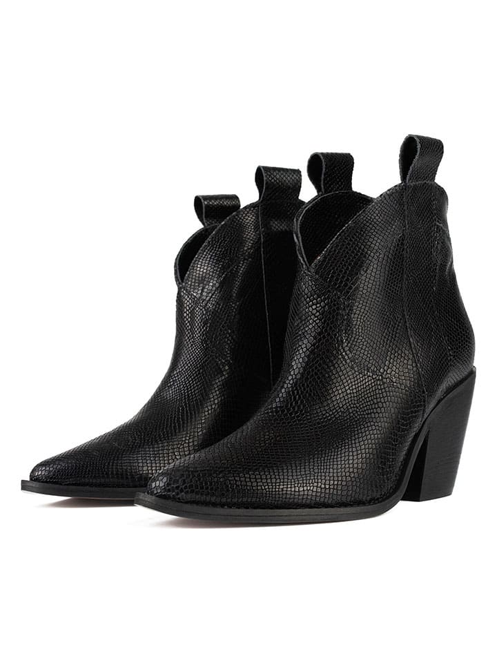 Topánky loft37 Schwarz 3164364 Leder-Stiefeletten in Schwarz - 2