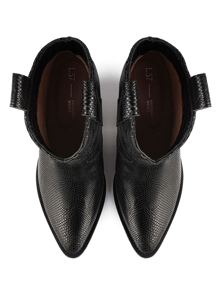 Topánky loft37 Schwarz 3164364 Leder-Stiefeletten in Schwarz - 3